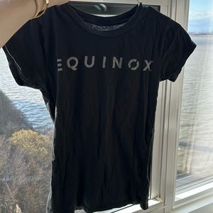 Equinox Black Crew Neck Tee Shirt Women’s Size small Cotton